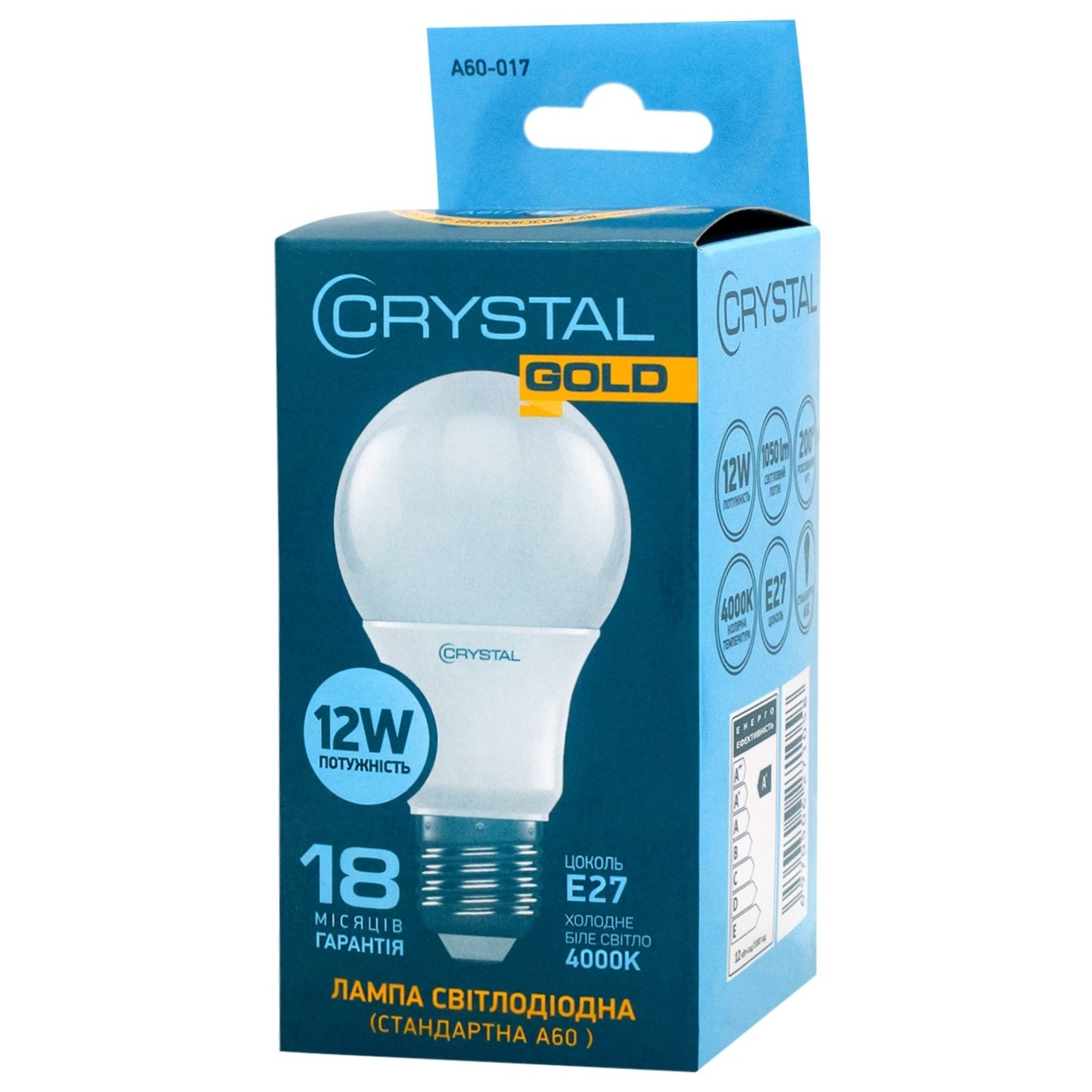 

Лампа Crystal Gold Led A60 12W Е27 4K A60-017