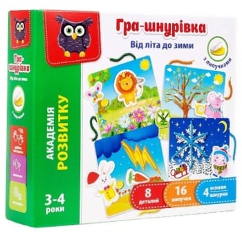 Игра-шнуровка Vladi Toys С лета до зимы с липучками - купить, цены на ЕКО Маркет - фото 1