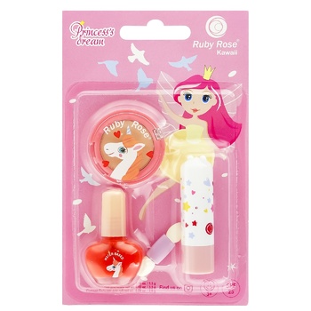 Ruby Rose Princess Dream Set Nail Polish + Eyeshadow + Lipstick-lip Balm №1 - buy, prices for - photo 1