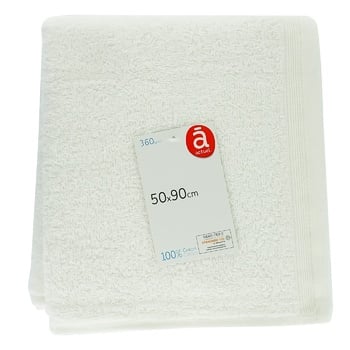 Полотенце Actuel белое хлопок 360GSM 50*90см - купить, цены на Auchan - фото 1