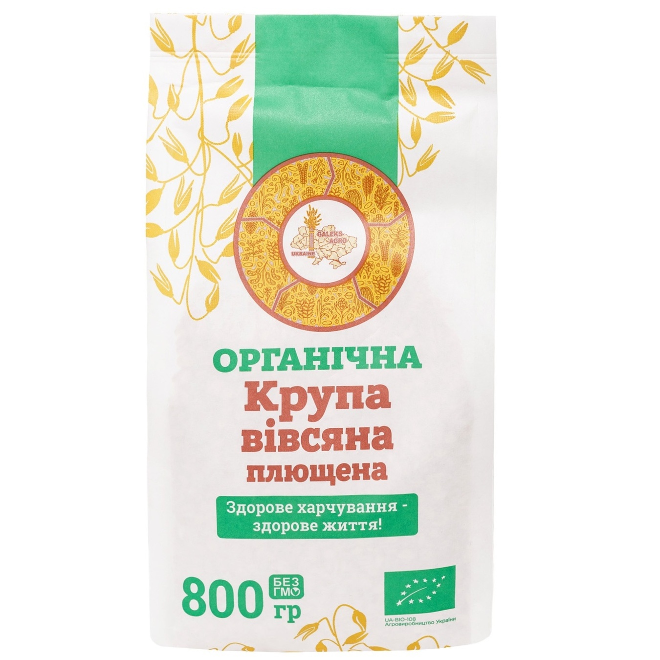 

Крупа Galeks-Agro овсяная органическая плющенная 800г