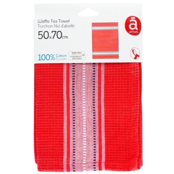 Actuel Waffle Tea Red Towel 50*70cm - buy, prices for Auchan - photo 1