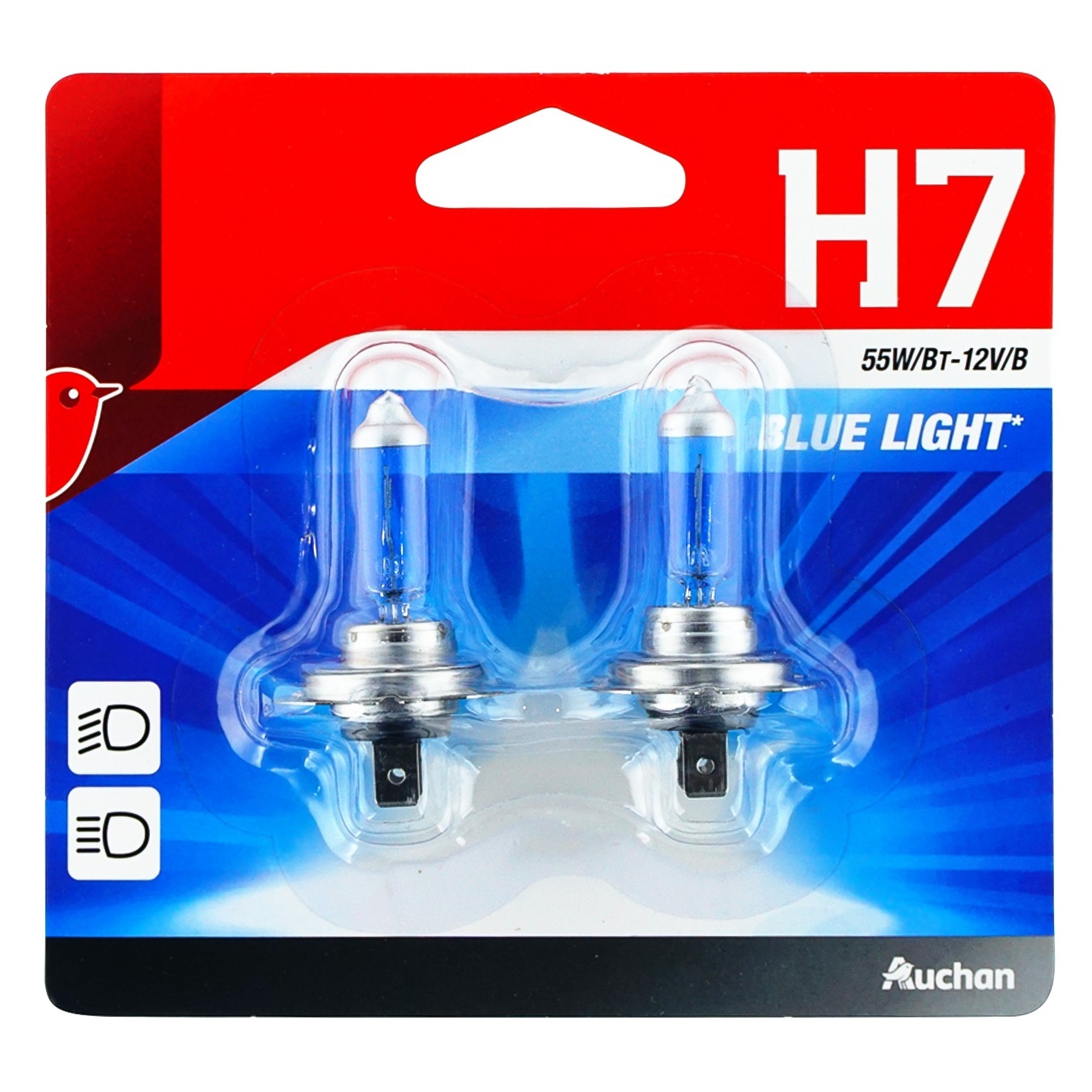 

Комплект автоламп Ашан Blue Light H7 55Вт 12В