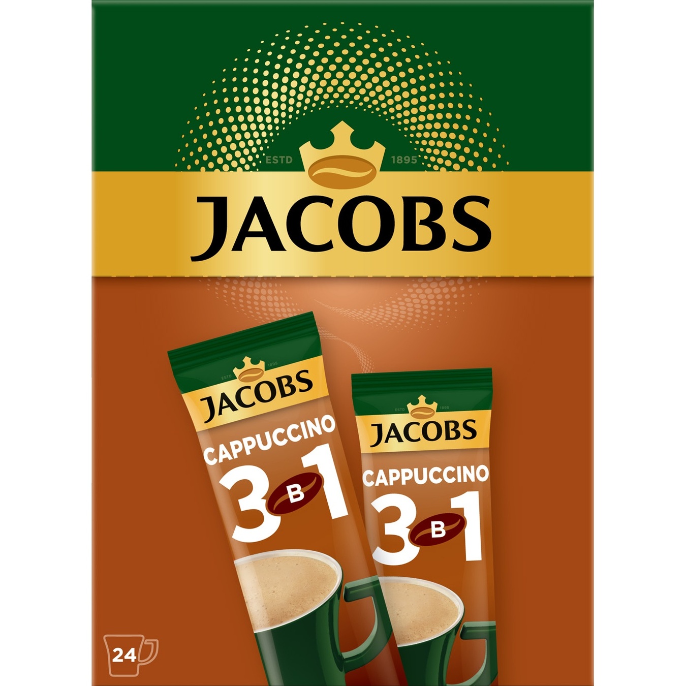 

Напиток кофейный Jacobs 3в1 Cappuccino растворимый 12,5г х 24шт