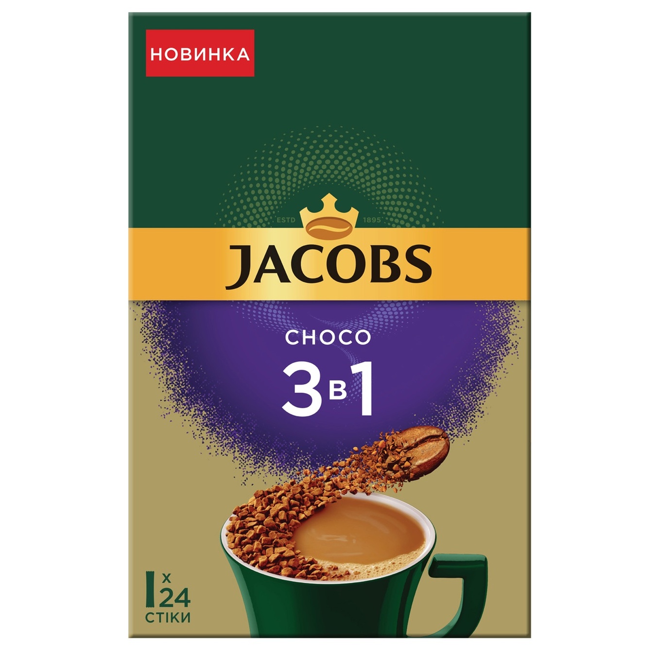 

Напиток кофейный Jacobs 3в1 Choco растворимый 15г х 24шт