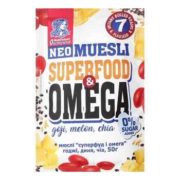 Мюслі Вівсянушка Superfood & Omega з годжі динею і чіа 50г