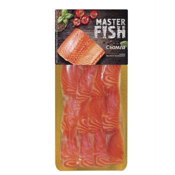 Семга Master Fish нарезка слабосоленая 90г - купить, цены на ULTRAMARKET - фото 1