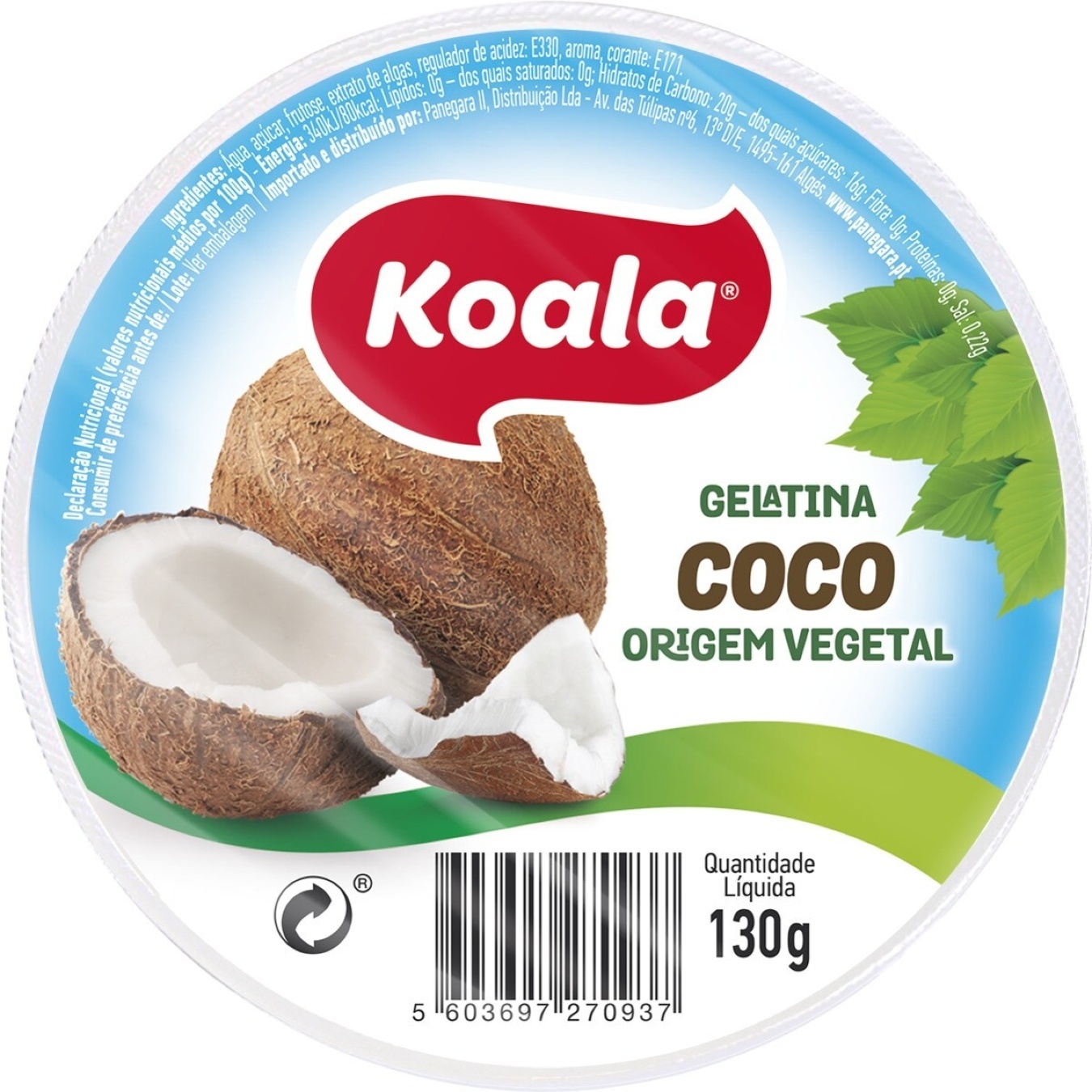 

Желе фруктовое Koala кокосовое 130г