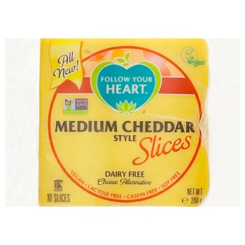 Продут сирний Follow Your Heart Vegan Чедер без лактози без сої нарізка 200г - купити, ціни на - фото 1