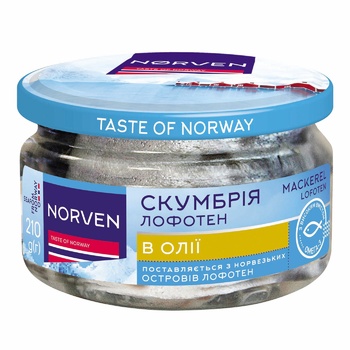 Norven mackerel pieces in oil 210g - buy, prices for MegaMarket - photo 1