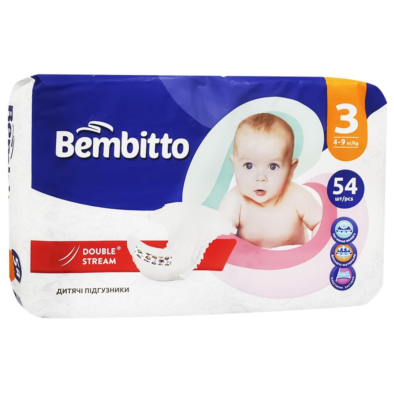 

Подгузники детские Bembitto 3 4-9кг 54шт