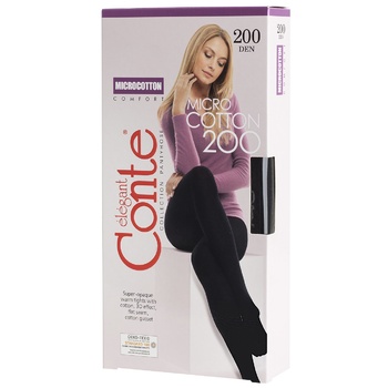 Колготы женские Conte Microcotton 200ден р.4 Nero - купить, цены на МегаМаркет - фото 1