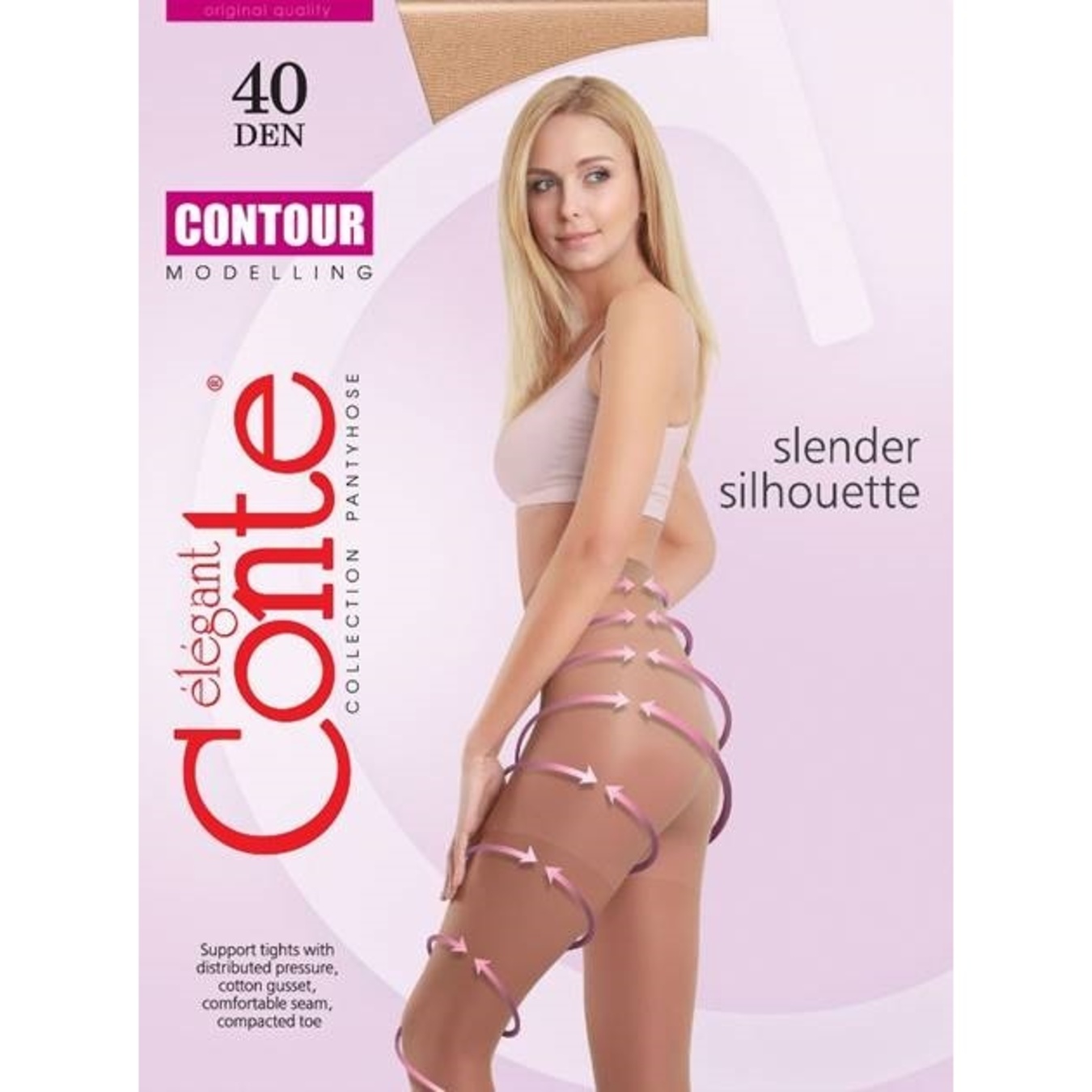

Колготы женские Conte Contour 40ден р.5 Nero