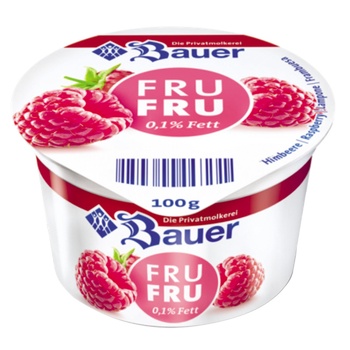 Йогурт Bauer Fru Fru Малина 0,1% 100г - купить, цены на ULTRAMARKET - фото 1