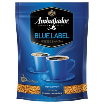 Кава Ambassador Blue Label розчинна 205г - купити, ціни на Auchan - фото 1