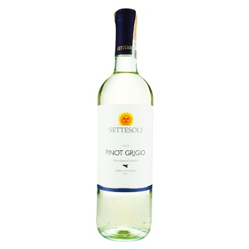 Вино Settesoli Pinot Grigio Sicilia белое сухое 13% 0,75л - купить, цены на Auchan - фото 1