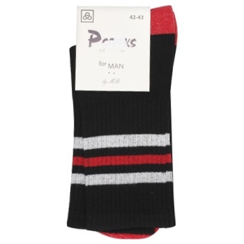 PSocks Comfort Men's Socks s.42-43 Large Stripes Black