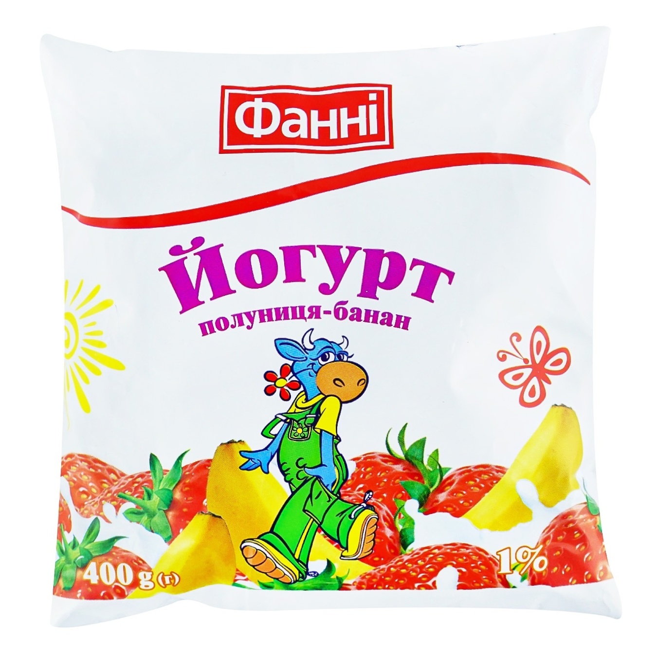 

Йогурт Фанни клубника-банан 1% 400г