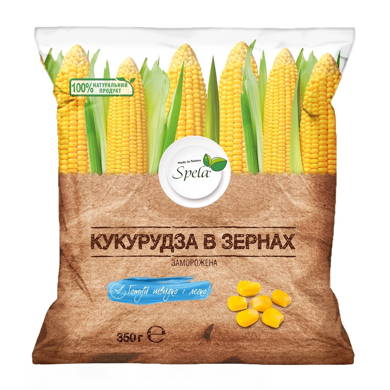 

Кукуруза Spela в зернах замороженная 350г