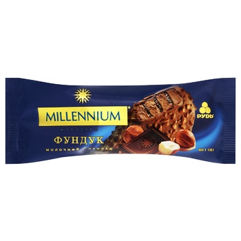 Rud' Millennium Milk Chocolate and Hazelnuts Popsicle Ice Cream 80g - buy, prices for ULTRAMARKET - photo 1