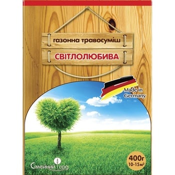 Газонная травосмесь Семейный Сад Светолюбивая 400г - купить, цены на Auchan - фото 1