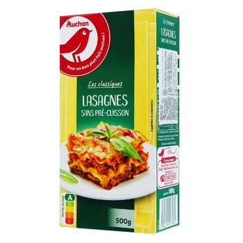 Auchan With Flour Of Durum Wheat Lasagnia Pasta