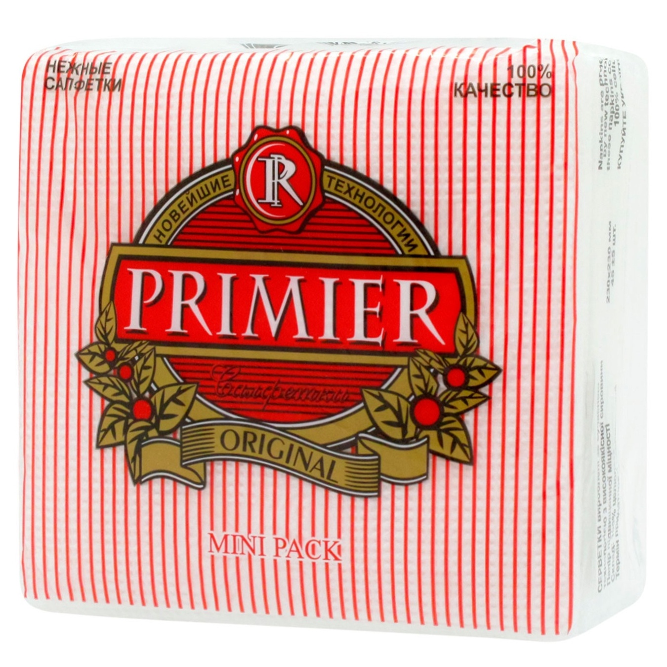 

Салфетки Primier 23х23см 45шт в ассортименте