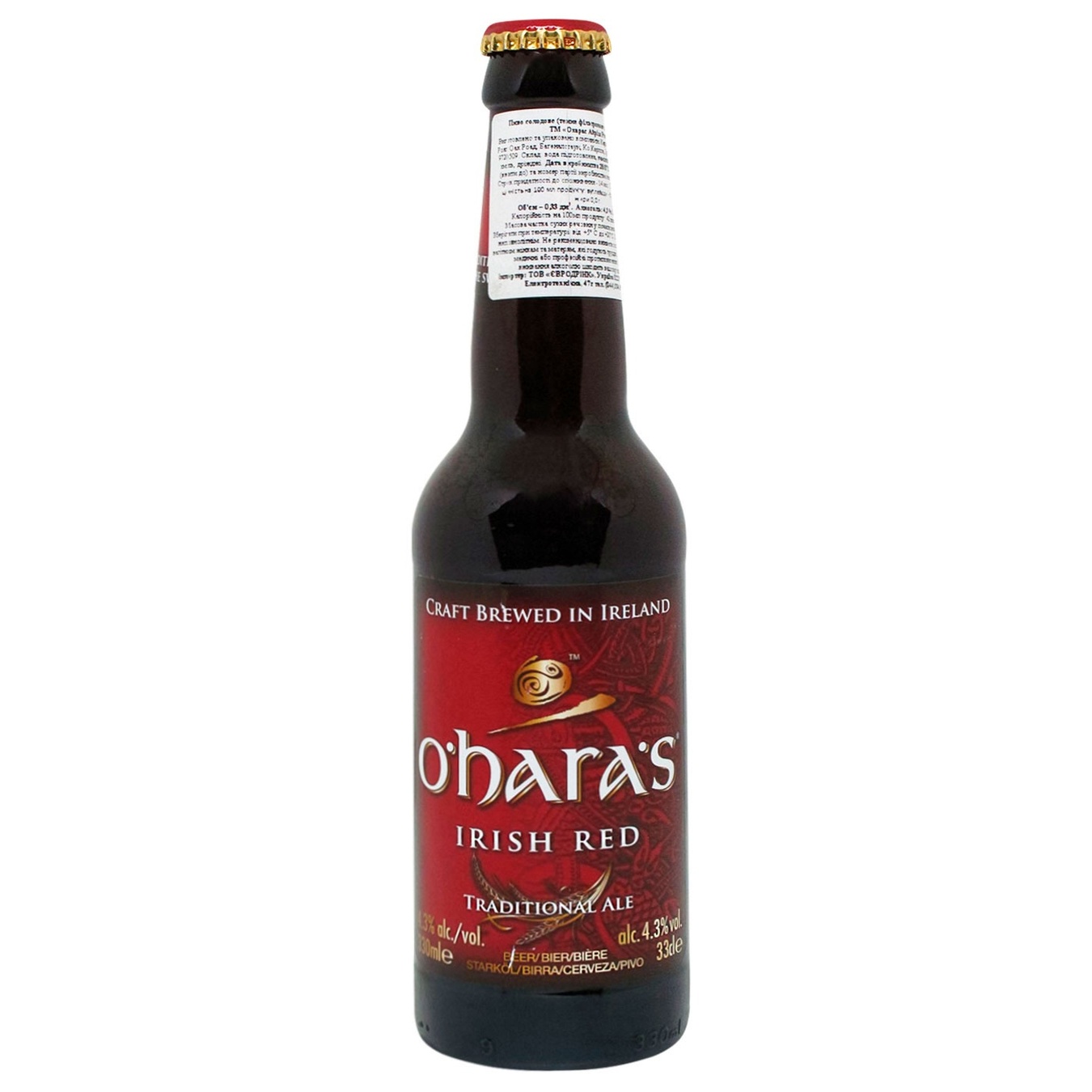 

Пиво O'hara's Irish Red 4.3% 0.33л