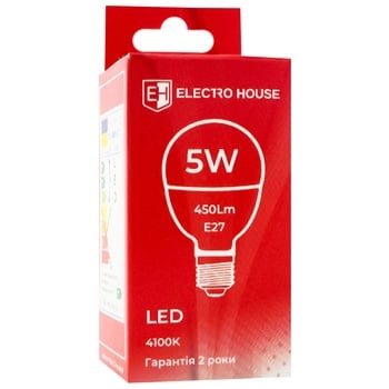 Electro House Matte LED Bulb G45 5W 4100K E27 - buy, prices for Supermarket "Kharkiv" - photo 1