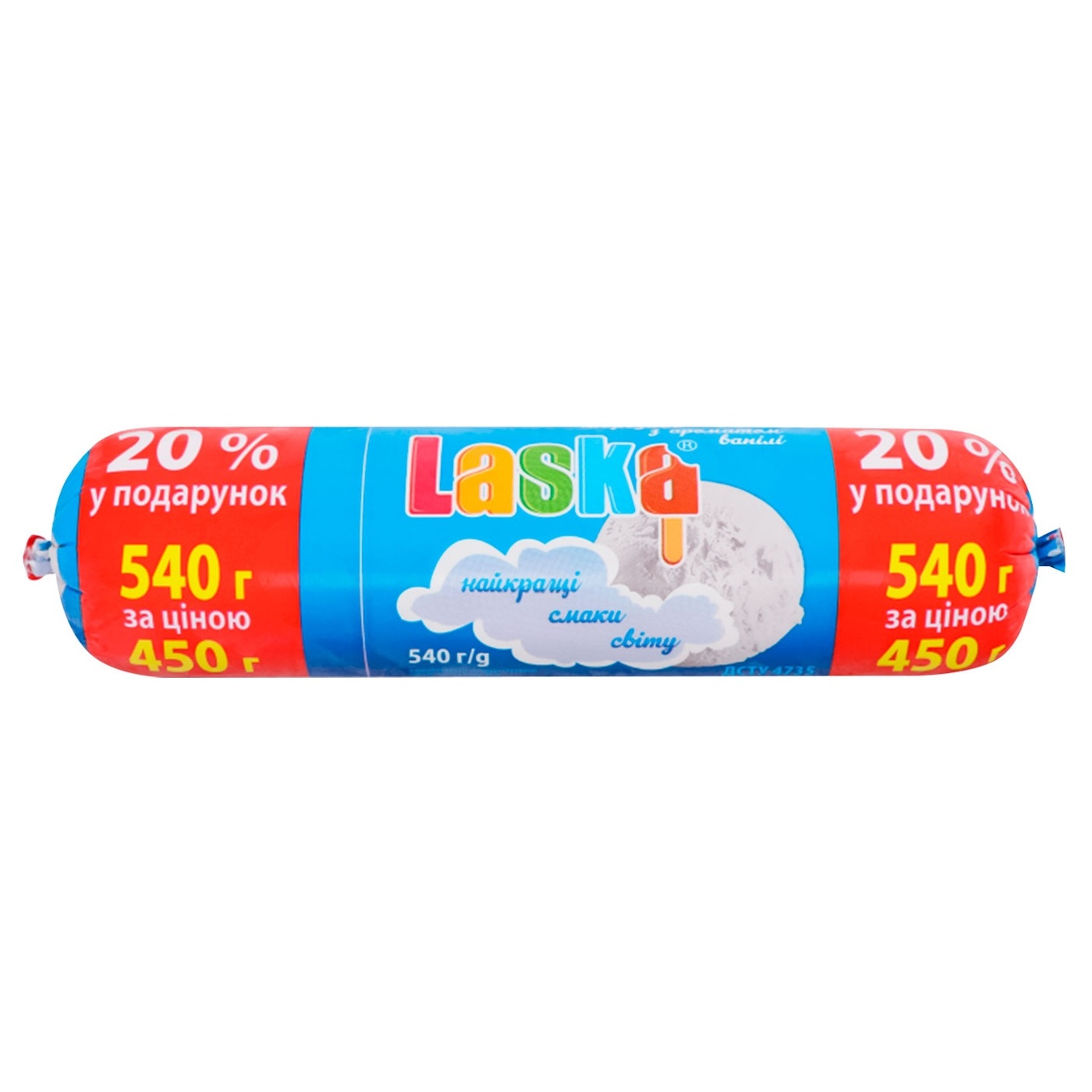 

Мороженое Laska с ароматом ванили 540г