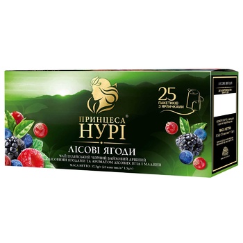 Чай Принцеса Нурі чорний лісові ягоди 24шт*1.5г - купити, ціни на Восторг - фото 1