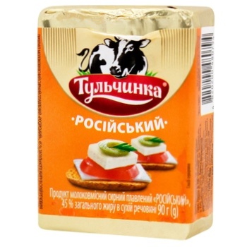 Продукт сирний Тульчинка Російський плавлений 45% 90г - купити, ціни на ЕКО Маркет - фото 1