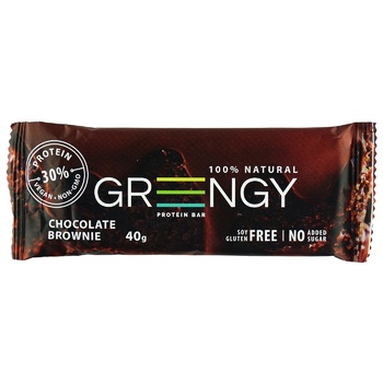 Greengy Chocolate Brownie Protein Bar 40g - buy, prices for Auchan - photo 1