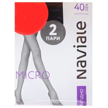 Колготки женские Naviale Micro nero 1/2р 40ден 2 пари - купить, цены на - фото 1