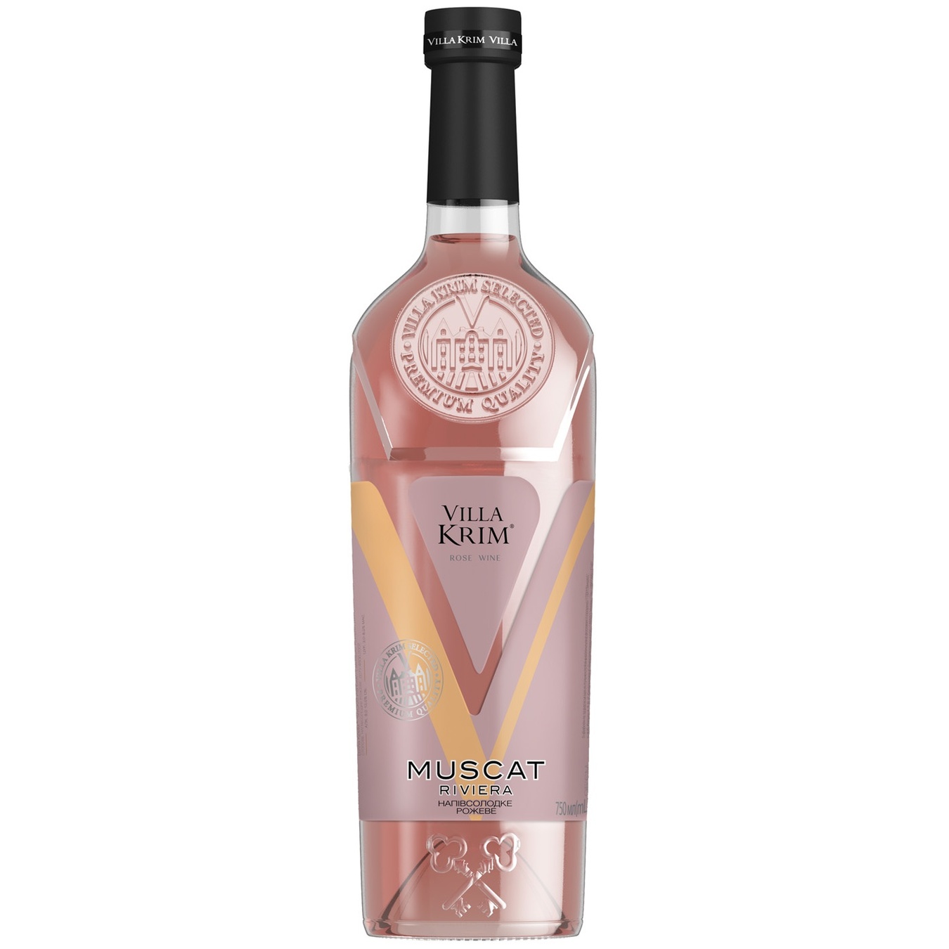 

Вино Villa Krim Мускат Ривьера розовое полусладкое 9-13% 0,75л