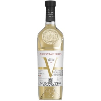 Villa Krim Chardonnay Sauvignon white dry wine 9.5-14% 0.75l - buy, prices for Supermarket "Kharkiv" - photo 1