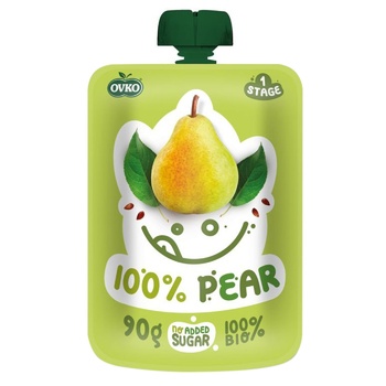 Ovko Organic Pear Puree 90g - buy, prices for Auchan - photo 1