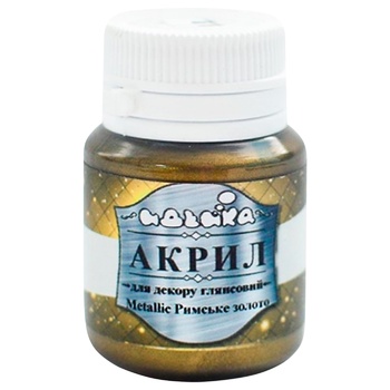 Фарба Ідейка Акрил Metallic Римське золото для декору 20мл - купити, ціни на NOVUS - фото 1