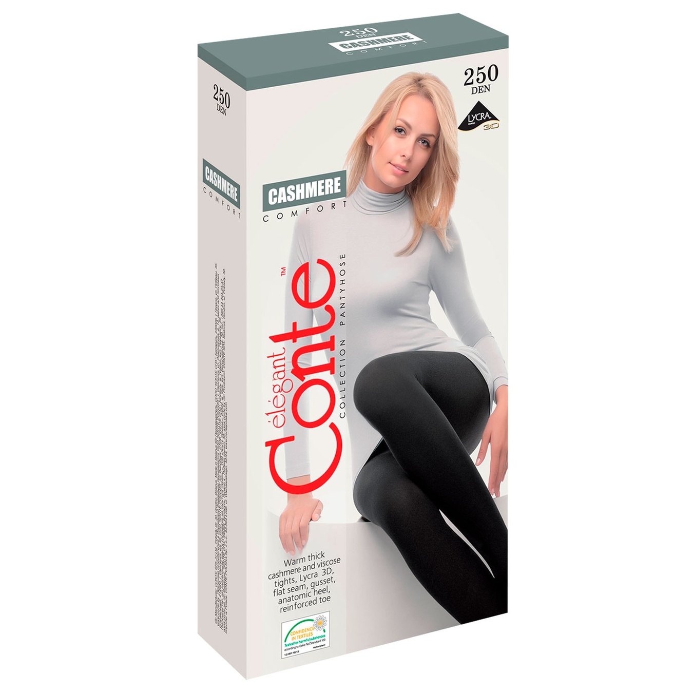 

Колготки женские Conte Elegant Cashmere nero 250ден 2р