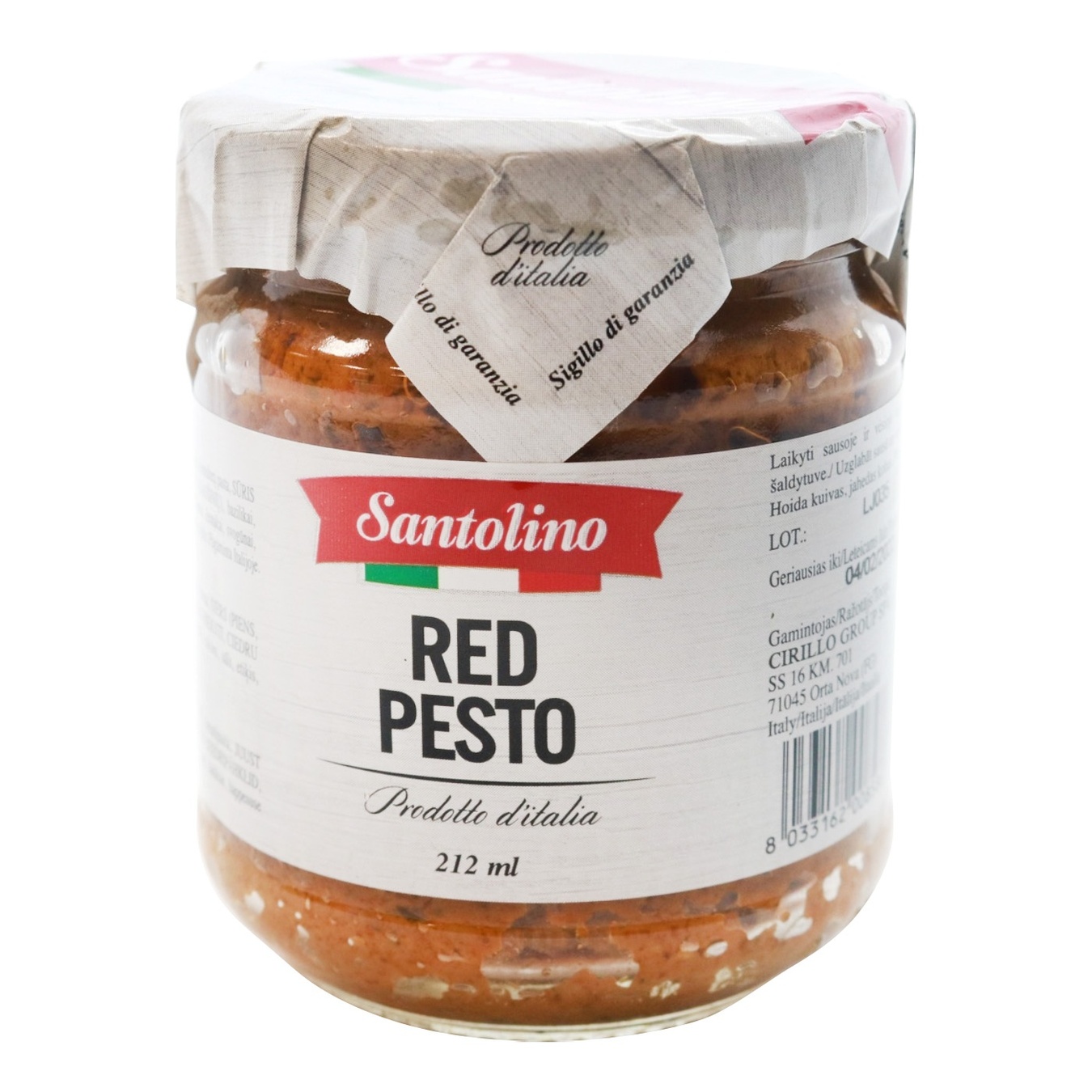 

Соус Santolino Red Pesto 212мл