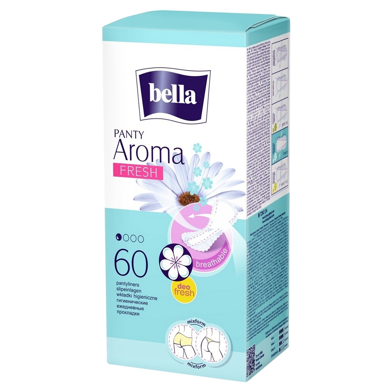 

Прокладки ежедневные Bella Panty Aroma Fresh дышащие 60шт