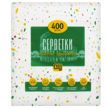 Салфетки белые Суббота 400шт - купить, цены на Таврия В - фото 1