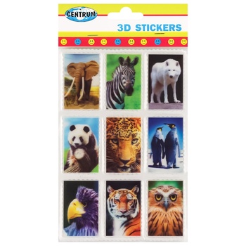 Наліпки декоративні Centrum 3D Wild Animals 3.5см 85559