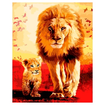 Strateg Lion with Cub Set for Painting by Numbers 40x50cm - buy, prices for - photo 1