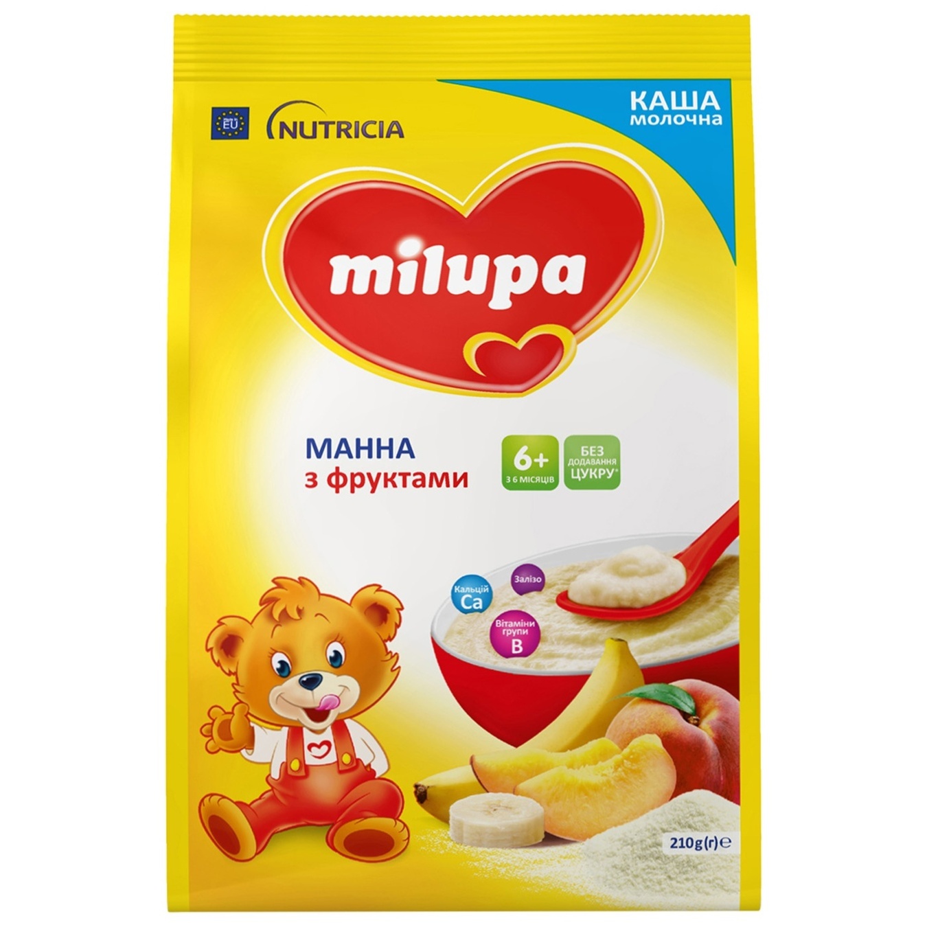 

Каша молочная Milupa сухая быстрорастворимая манная с фруктами 210г