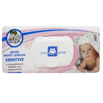 Eurogroup Sensitive Damp Napkins 72pc - buy, prices for Tavria V - photo 1