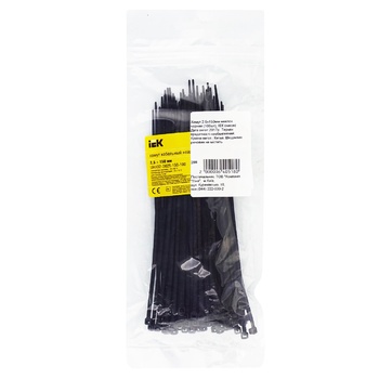 IEK Cable Nylon Black Collar 2.5*150mm 100pcs - buy, prices for - photo 1