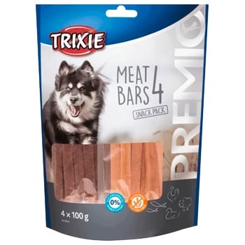 Ласощі для собак Tixie PREMIO 4 Meat Bars 4 x 100 г (курка, качка, баранина, лосось) - купити, ціни на MasterZoo - фото 1