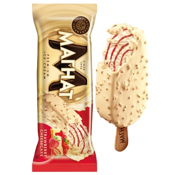 Khladyk Magnat Strawberry Cheesecake Flavored Ice Cream Covered With White Confectionery Glaze 70g - buy, prices for Auchan - photo 1