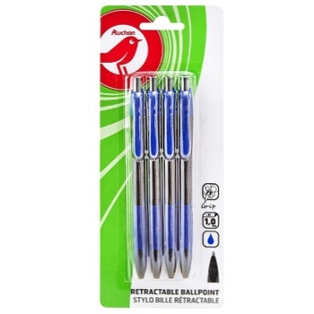 Auchan Retractable ballpoint 4pcs - buy, prices for Auchan - photo 1